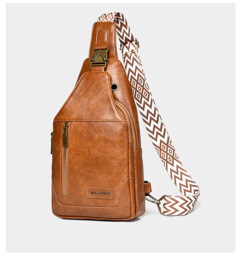 Business Retro Men's Large Capacity Shoulder Messenger Bag Portable Waterproof Tactical Chest Bag Casual Small Backpack Pu Ultra Light_voghion.com