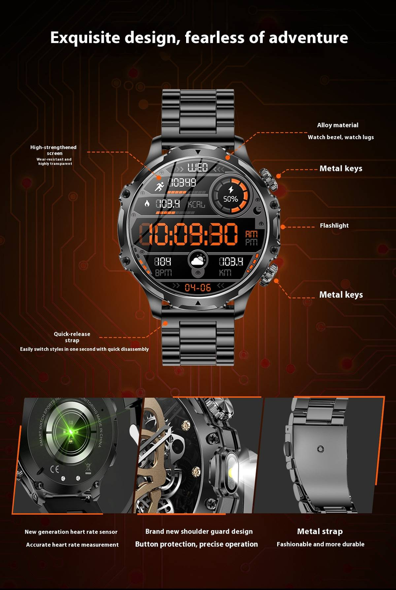 Bluetooth Arama Özellikli AK75 Akıllı Saat, 1.9 inç AMOLED Ekran, Kalp Atış Hızı ve Kan Oksijen Monitörü, Erkekler ve Kadınlar İçin Su Geçirmez Fitness Takip Cihazı_voghion.com