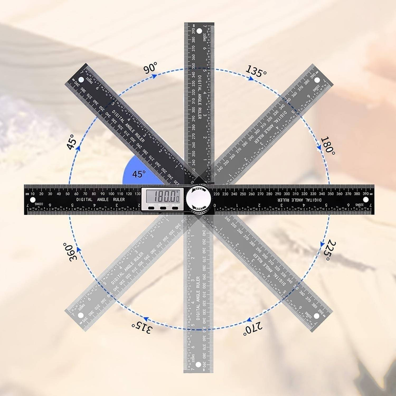 Digital Angle Finder Protractor - ABS Plastic Angle Ruler With LCD Display, 360° Measuring Tool For Woodworking, Carpentry, And DIY Projects_voghion.com