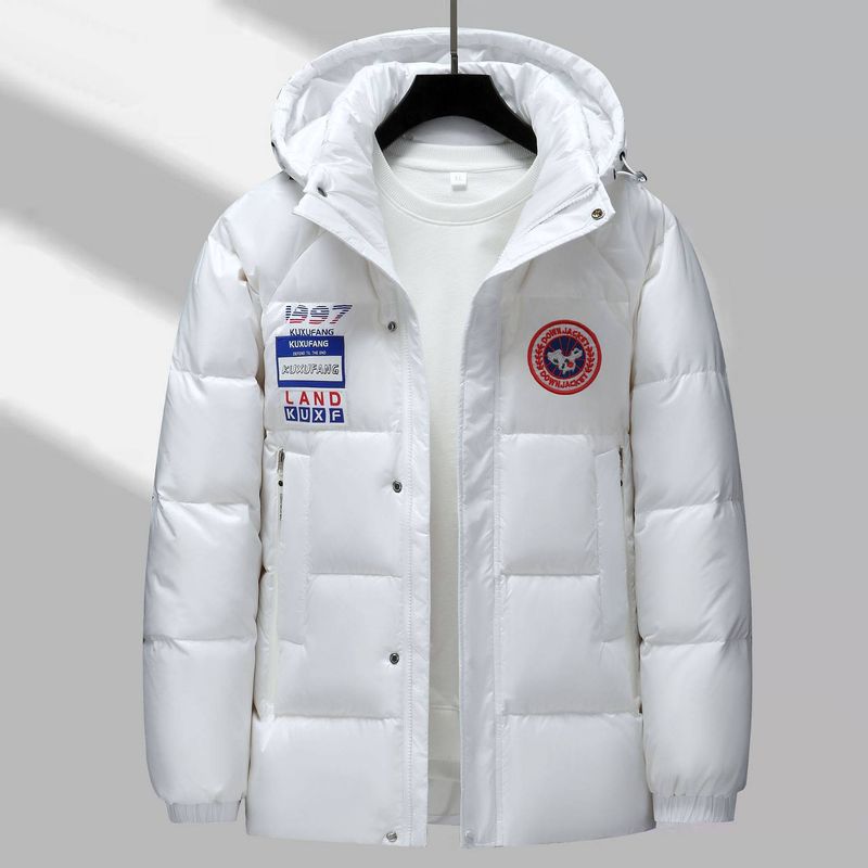 Men's Clothing 25 New Autumn And Winter High-quality Embroidered Chest Label Loose Detachable Hooded Warm Thickened Cotton Jacket_voghion.com