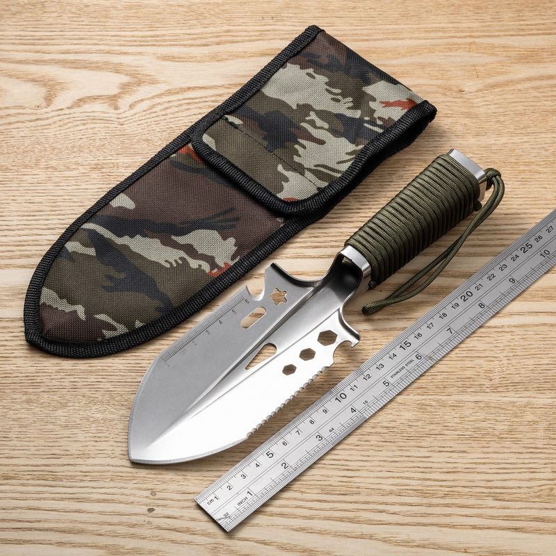 Outdoor Stainless Steel Multifunctional Engineer Shovel Camping Convenient Survival Gear Portable Small Hand Tool_voghion.com