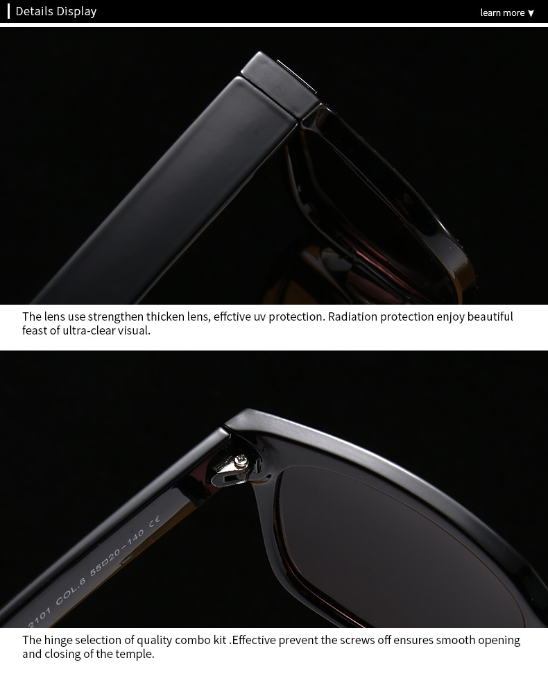 modern retro narrow square sunglasses INS style street photography big-name polarized sunglasses RB2101_voghion.com