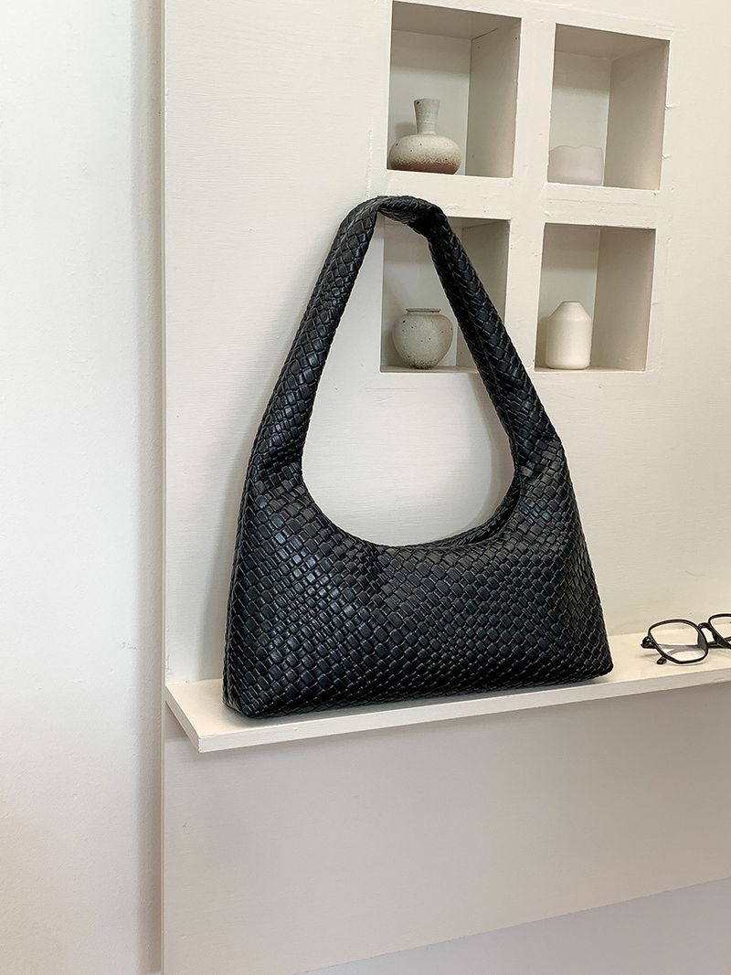 Borsa a tracolla in morbida pelle intrecciata con trama a nido d'ape per le donne, di alta qualità, per i pendolari_voghion.com