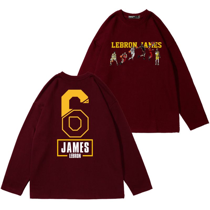 Maglietta a maniche lunghe Basket Sport James Evolution Stampa bifacciale Uomo e donna Coppia Estate Larga_voghion.com