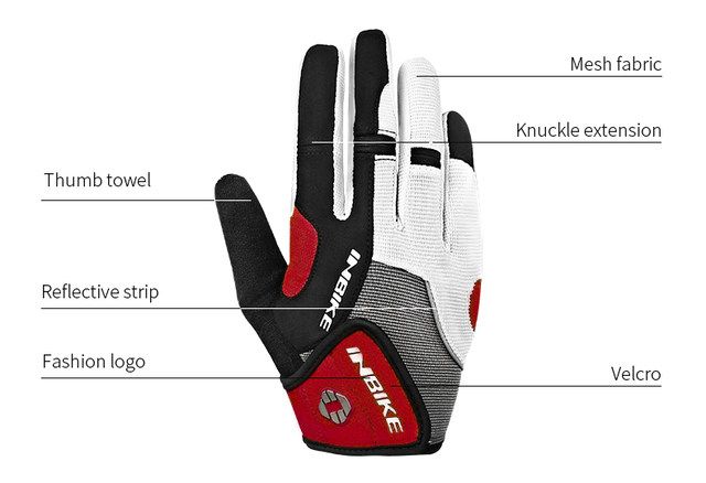 Gants de cyclisme INBIKE, doigts longs, respirants, compatibles avec les écrans tactiles, antidérapants, coussinet de paume épais pour le cyclisme printemps et automne pour hommes_voghion.com