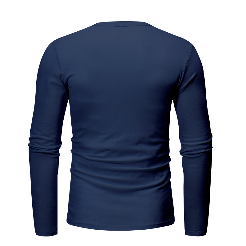 T-shirt girocollo autunno 2024, pullover ampio, maglietta casual da uomo a maniche lunghe_voghion.com