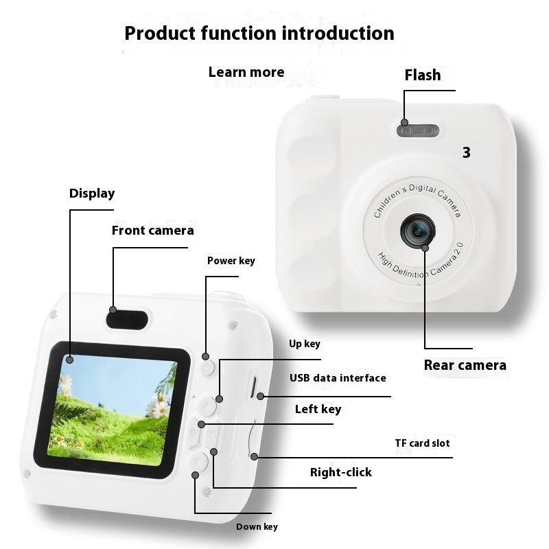 Xiaomi Youpin HD Cute Dual Digital Polaroid Student Campus Puede tomar fotografías y transferirlas a la cámara móvil_voghion.com
