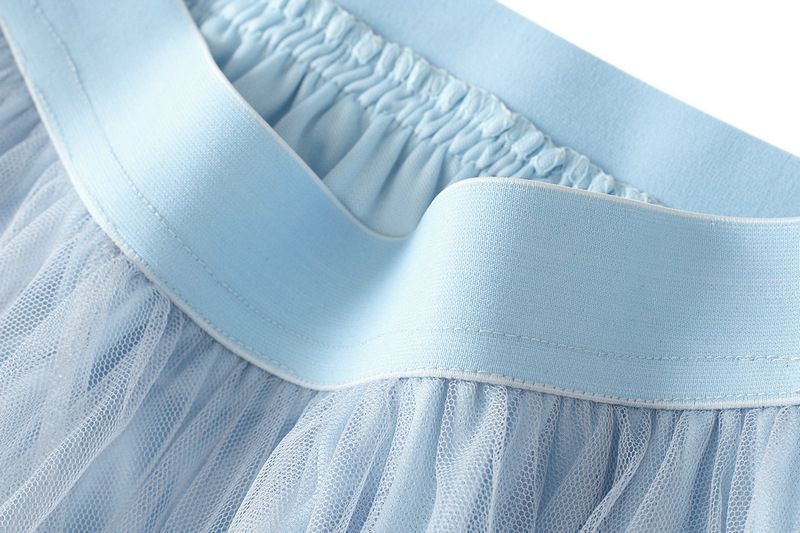 new autumn style temperament high waist slimming super fairy flower bud irregular mesh skirt female 8063_voghion.com