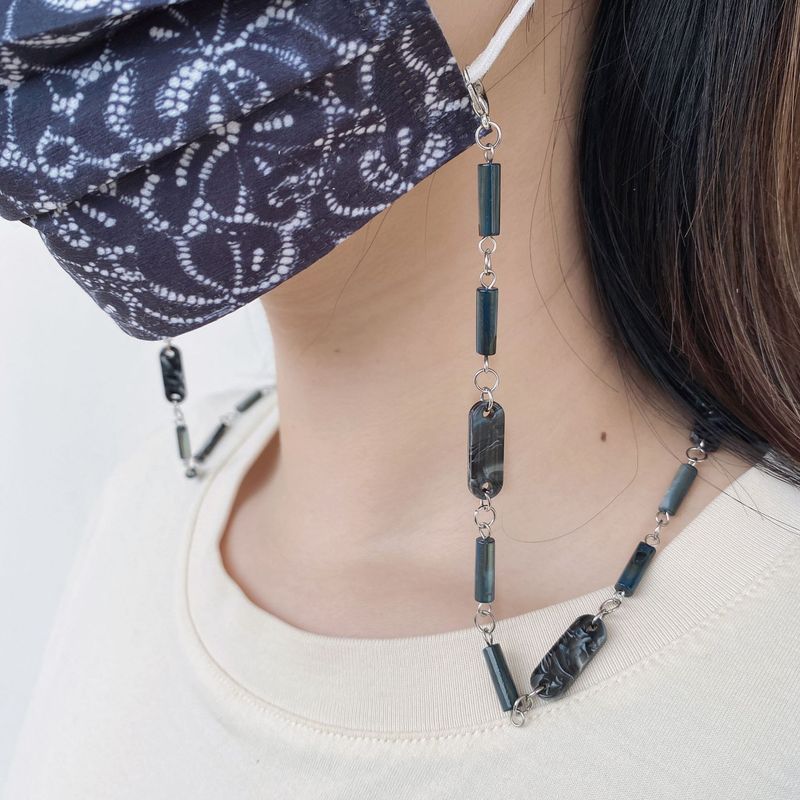Fashion Acetate Shell Chain Face Strap Mask Glasses Dual-use_voghion.com