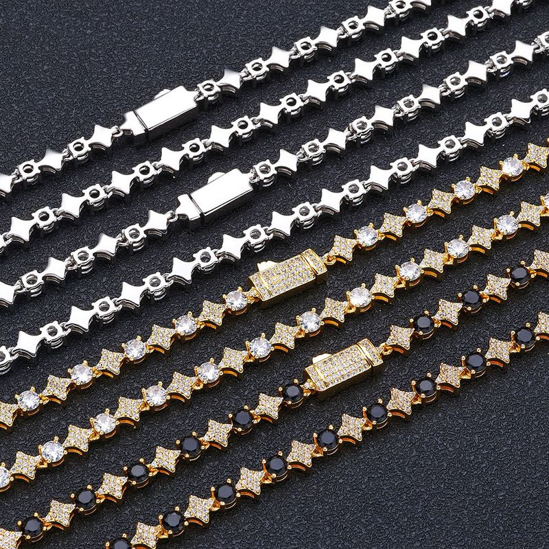 Schmuck Hip Hop Neue 6mm Kreuz Stern Zirkon Tennis Kette High Grade herren Armband_voghion.com