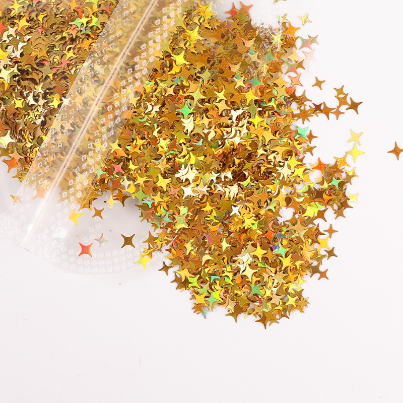 4mm Sternform Nagelglitzer Pailletten Laser Silber Gold Rot PET Nagelpailletten für DIY Maniküre Dekorationen Desig_voghion.com
