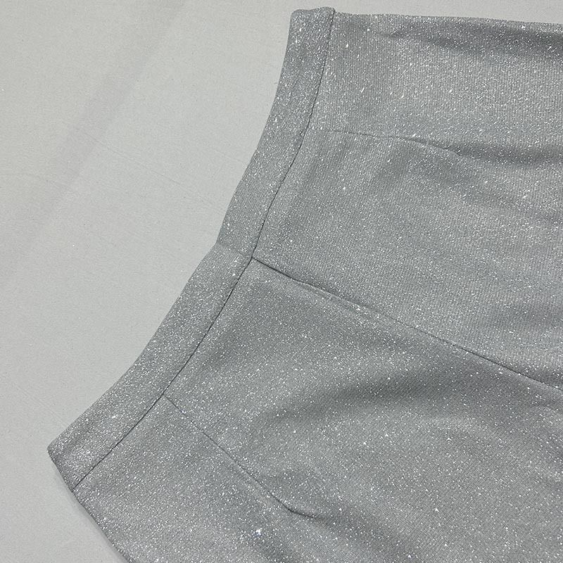 Damenbekleidung Glitzeroptik Modeanzüge Glänzende Anzugjacke Unterwäsche Gerade Hose Dreiteiliger Anzug_voghion.com