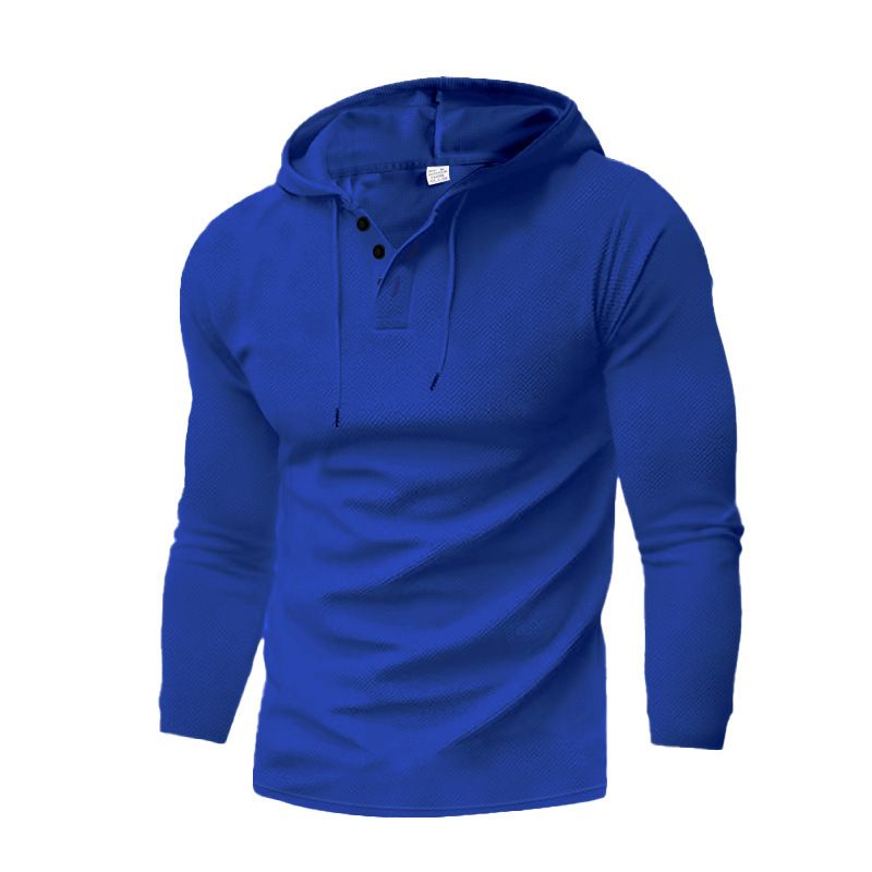 Herren-Set aus Waffelstrick-Hoodie und Jogginghose – Atmungsaktive Loungewear mit langen Ärmeln (lässiges, einfarbiges zweiteiliges Outfit)_voghion.com