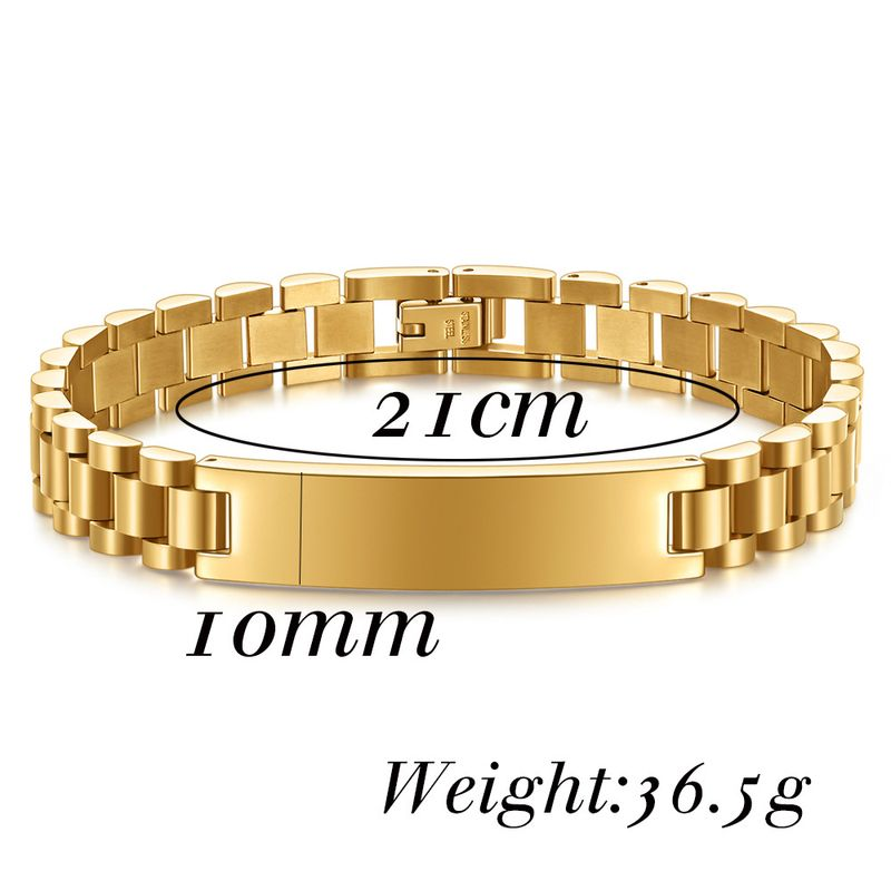 Herrenmode, einfache Breite 10 mm, glattes, persönlichkeitsstarkes Titanstahlarmband_voghion.com