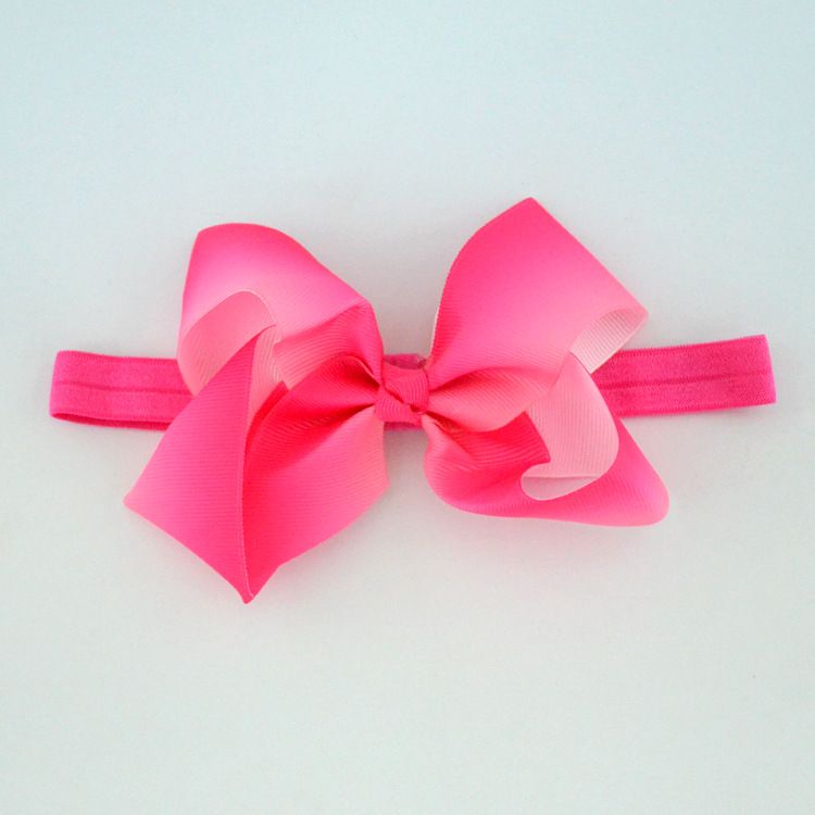 Europäische und amerikanische Kinderhaar-Accessoires Farbverlaufsbogen-Stirnband Geripptes Band Knopfknoten Baby-Stirnband Kopfschmuck_voghion.com