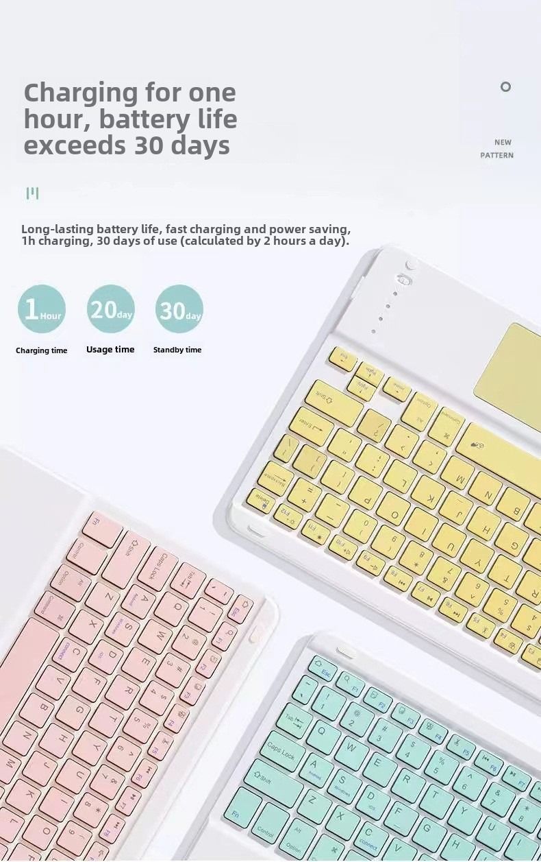 Bluetooth Rechargeable Wireless Touch Hand Rest Keyboard For Mobile Phone Tablet Laptop Wireless Bluetooth Keyboard_voghion.com