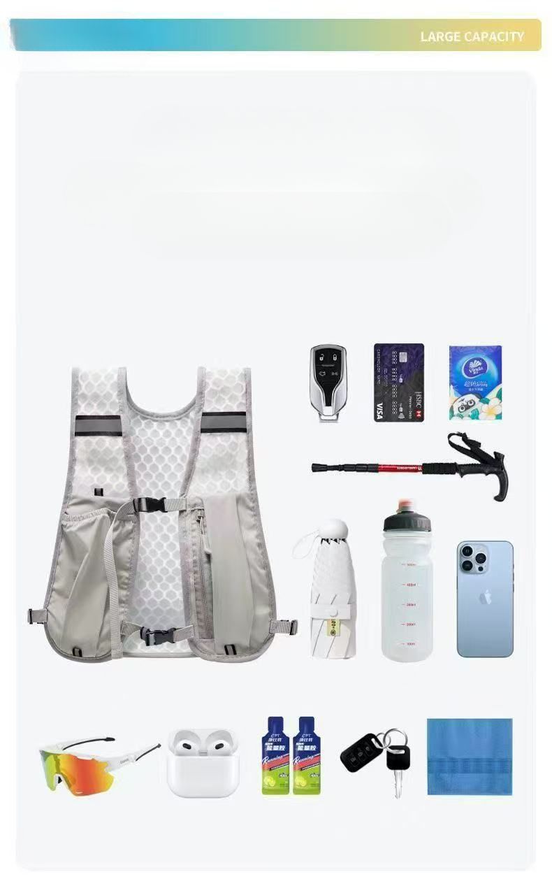 Outdoor-Rucksack, tragbar zum Wandern, Radfahren, Trailrunning, Trekking, Doppelschultergurt, Unisex, leicht, Wassertasche, Weste_voghion.com