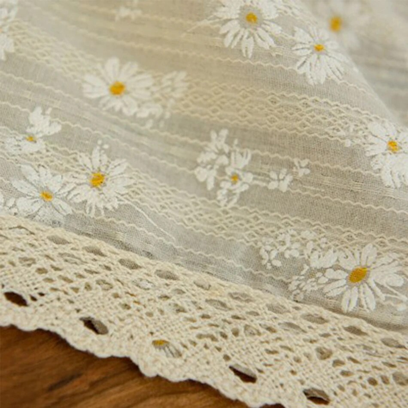 Tovaglia floreale in cotone stile coreano Copritavolo rettangolare con decorazione del tè per la sala da pranzo della cucina_voghion.com