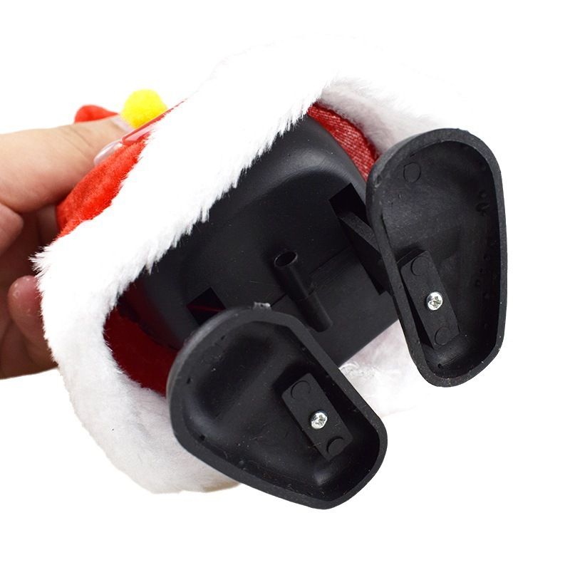 Christmas Funny Running Santa Hat Toy With LED Lights & Bell - Electric Shaking Tree Hat For Kids & Adults_voghion.com