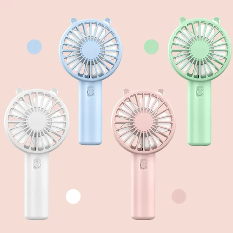 Handheld Mini USB Rechargeable Cooling Cute Portable Night Light Summer Small Pocket Fan Cartoon Quiet Fans_voghion.com