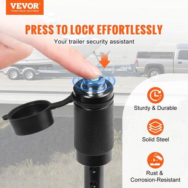 Trailer Hitch Lock, 5/8-inch Diameter, Locking Receiver Pin With 2 Keys And 4 O-Rings, Weatherproof Anti-Theft Tow Lockable Pin With Dust, Mud &_voghion.com