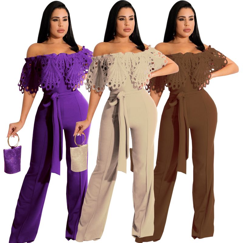 Europeisk och amerikansk sexig fashionabel enfärgad jumpsuit med tubtopp_voghion.com
