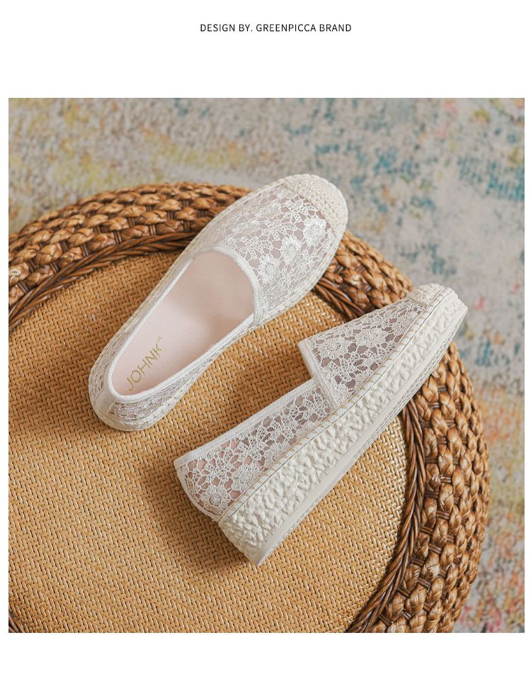 Breathable Mesh Platform Spring Plaid Wedge Fisherman Shoes_voghion.com