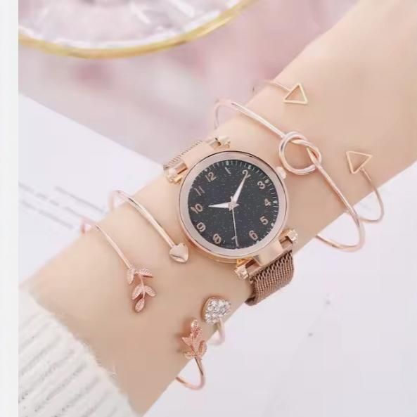 Classic Case Gypsy Digital Face Ladies Casual Versatile Watch Bracelet Set Quartz Watch Daily Birthday Anniversary Valentine's Day Gift_voghion.com