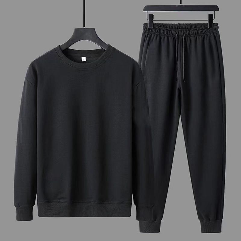 Men's Casual Jogger Set - Long Sleeve Crewneck Sweatshirt & Tapered Jogger Pants 2-Piece Outfit For Running & Lounge_voghion.com