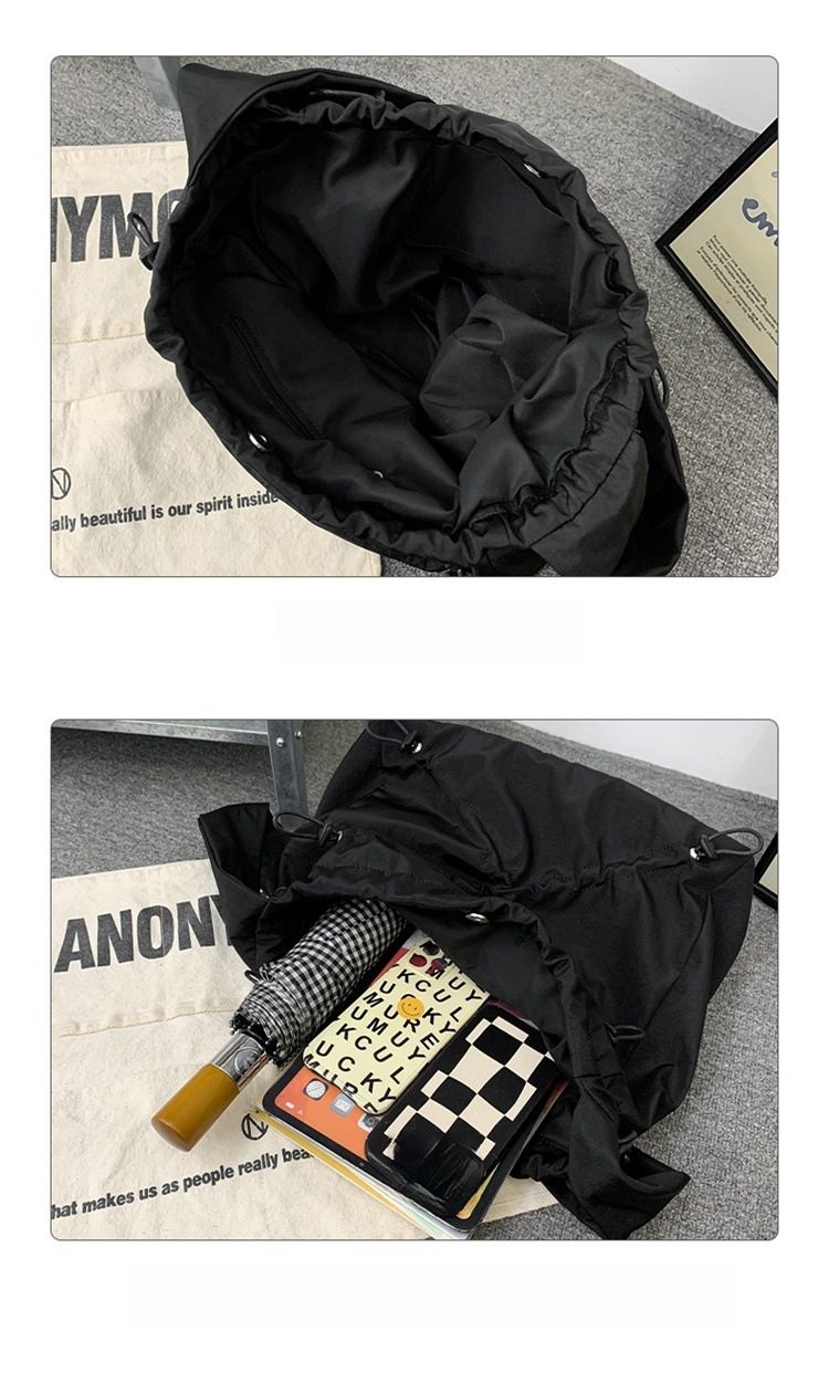 Borsa a tracolla da donna, borsa a tracolla da donna, nuova borsa a tracolla in tela con coulisse, grande capacità, primavera ed estate 2025, borsa a mano_voghion.com