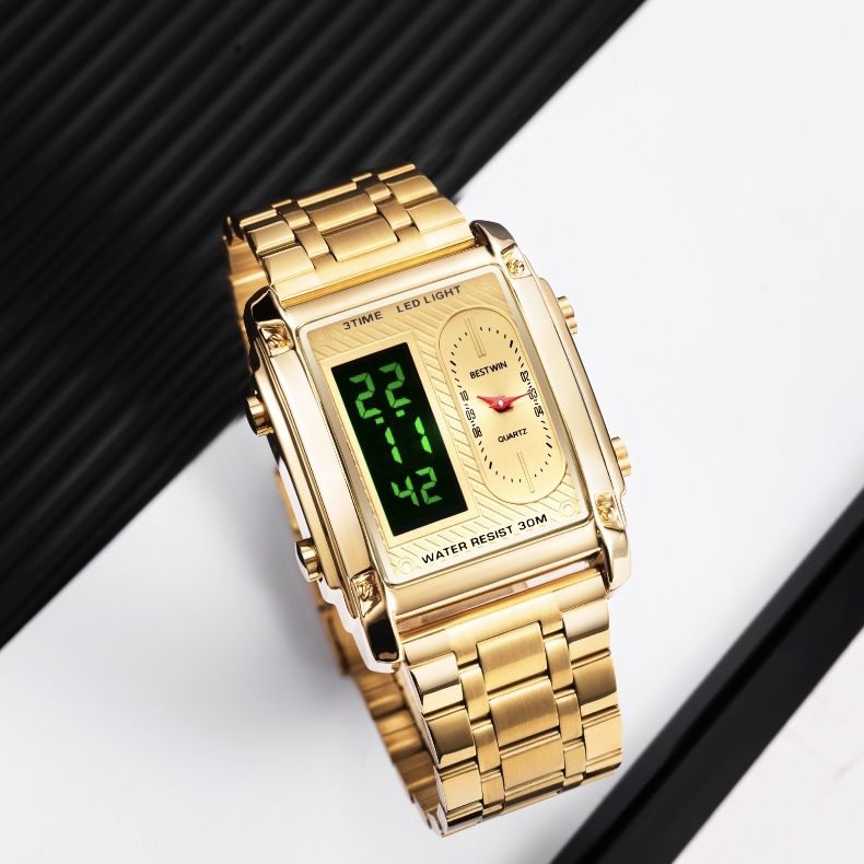 Quadratische elegante Mode-Armbanduhr Herren elektronische männliche Arzt Pass BESTWIN Uhr_voghion.com