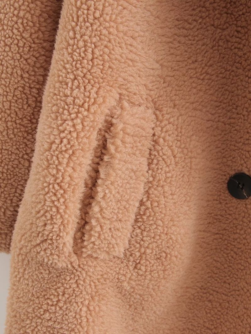 Ropa de mujer ins invierno nuevo abrigo de lana de cordero con solapa suelta y espesa para mujer_voghion.com