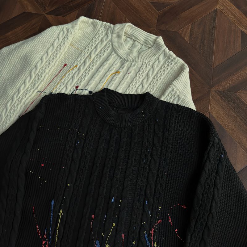 Streetwear Graphic Sweater – Oversized Drop Shoulder Pullover With Artistic Print_voghion.com