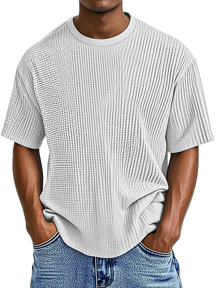 Men's Moisture-Wicking Crewneck T-Shirt - Breathable Polyester Blend Casual Tee For Everyday Wear_voghion.com