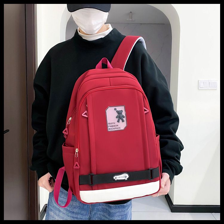 Kinderrucksäcke Moderucksack Neue einfache Junior High School Student Vierteilige Schultasche Große Kapazität Computertasche Nylonrucksack_voghion.com