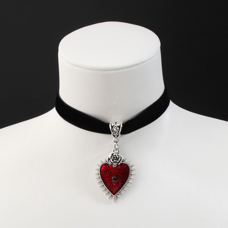 Mode Gotisk Mörk Fjäril Hjärta Pil Hänge Chokers Halsband Punk Rosenöga Veet Halsband För Alternativ Flicka Mystisk_voghion.com