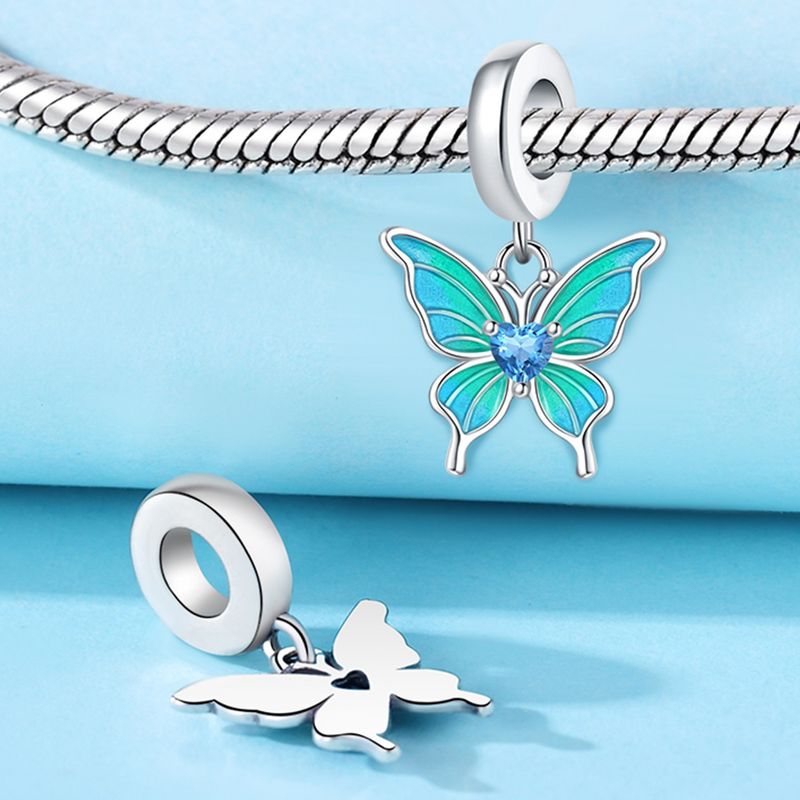 Women's Jewelry Insect Dragonfly Butterfly Firefly Charm Pendant Beads Jewelry With Bracelet Pieces White Copper Plated Silver_voghion.com