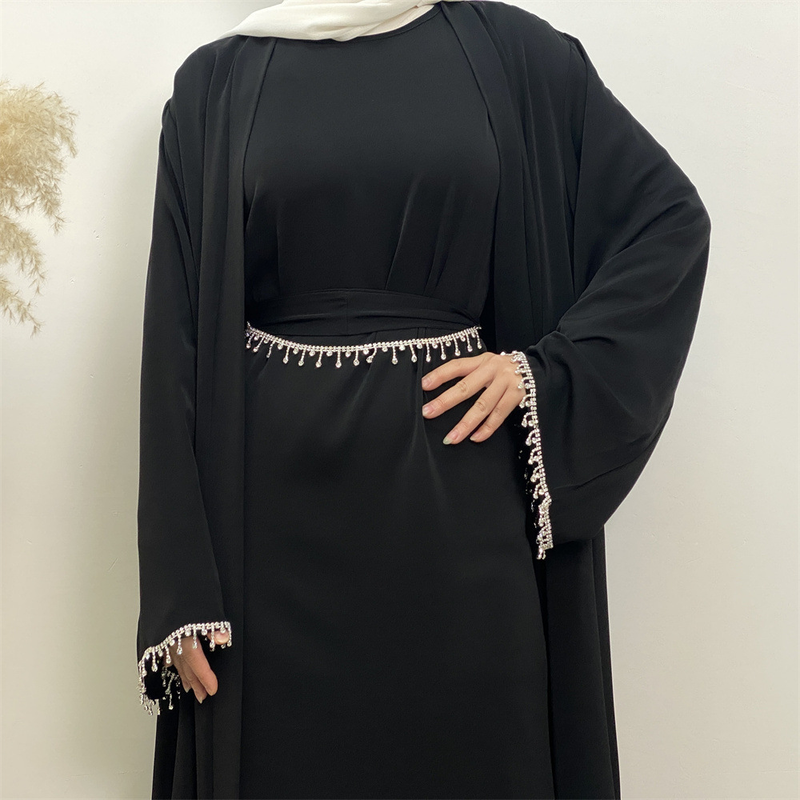 Ärmlös klänning för kvinnor plus muslimsk kofta_voghion.com