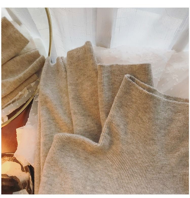 Zachte en comfortabele trui met hoge hals voor dames, wintergebreide top - zachte fleece in wasbeerstijl, oversized pasvorm, warme trui in paars, havermout, roze en zwart_voghion.com