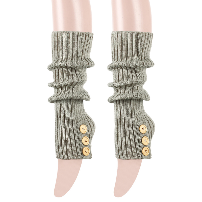 Autumn Winter Warm Knitted Button Long Boot Covers European American Style Slouch Foot Leg Warmers JK Socks_voghion.com