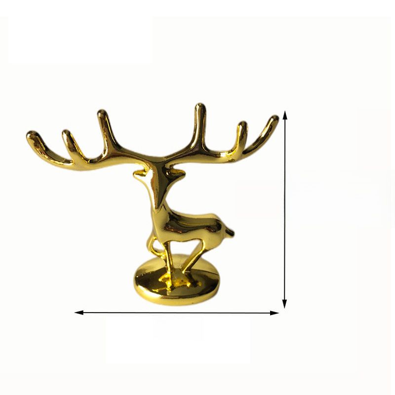 Hjortedekorasjon Golden Elk håndverk Nordisk lys luksusstil med bildekorasjon skrivebordsdekorasjon mini hjort_voghion.com