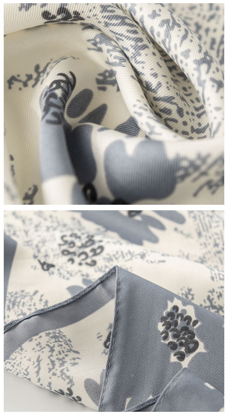 Xiaoxiang style imitation silk scarf matching shirt printed scarf fashion commuting small square scarf women_voghion.com