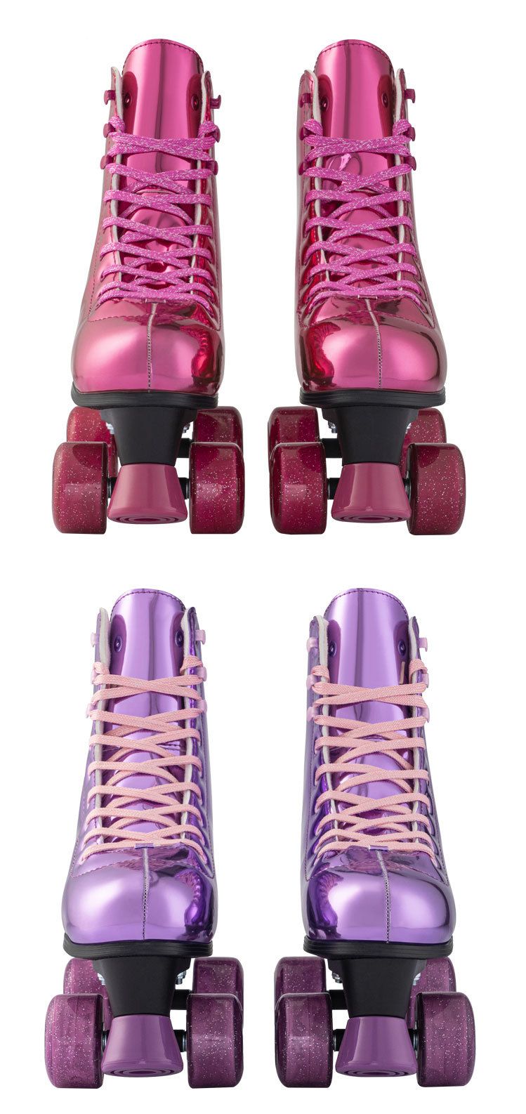 Neue modische, bequeme zweireihigen Rädern für Herren und Damen, verstellbare mit vier Rädern, farbige Rollschuhe_voghion.com