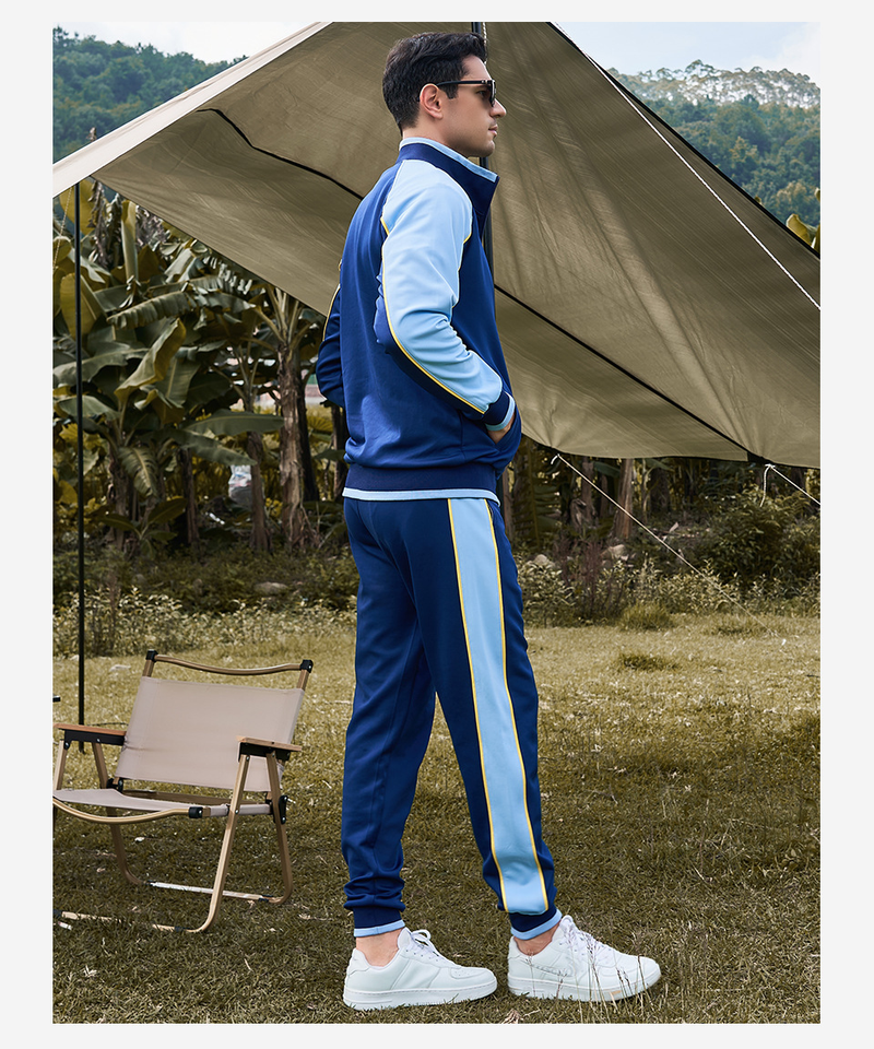 Roupas masculinas de manga comprida com capuz plus size roupas esportivas e de lazer de duas peças masculinas_voghion.com