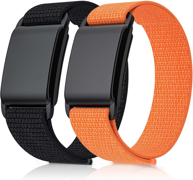 Pacote com 2 pulseiras esportivas compatíveis com homens e mulheres, com capa protetora, nylon macio, ajustável e respirável_voghion.com