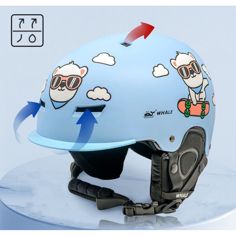 Attrezzatura di sicurezza per bambini Whale per ragazzi e ragazze, casco anticollisione caldo, attrezzatura da snowboard, cappello da sci_voghion.com