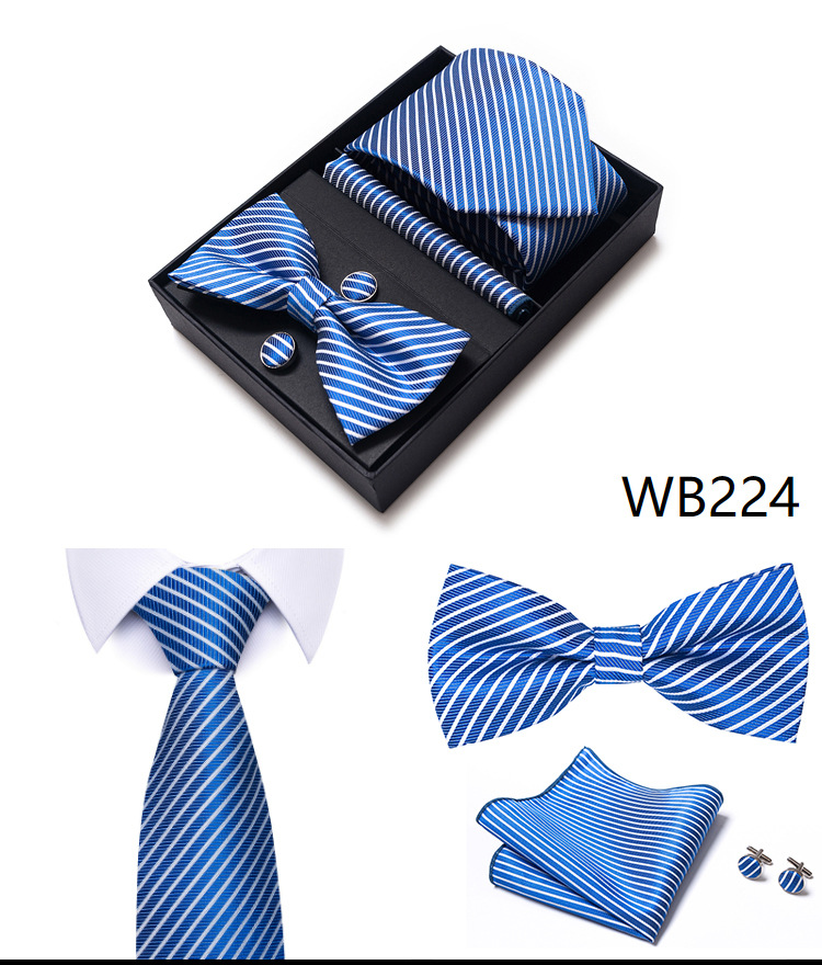Gravatas e lenços masculinos, conjunto de gravatas masculinas, caixa de presente, 6 peças, gravata formal de negócios, fabricante de guangzhou_voghion.com