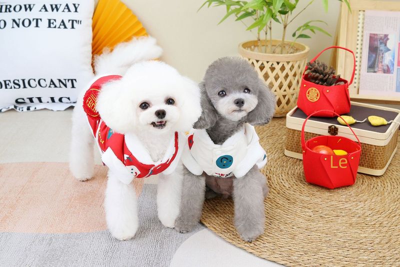 I produttori forniscono vestiti per cani con faccina sorridente per capodanno, vestiti per cuccioli, Teddy Corgi, vestiti in pile polare per animali domestici_voghion.com