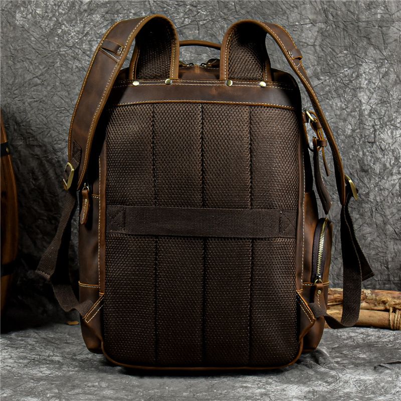 Mochila de viaje Newsbirds de estilo retro para hombre, estilo bandolera de cuero._voghion.com