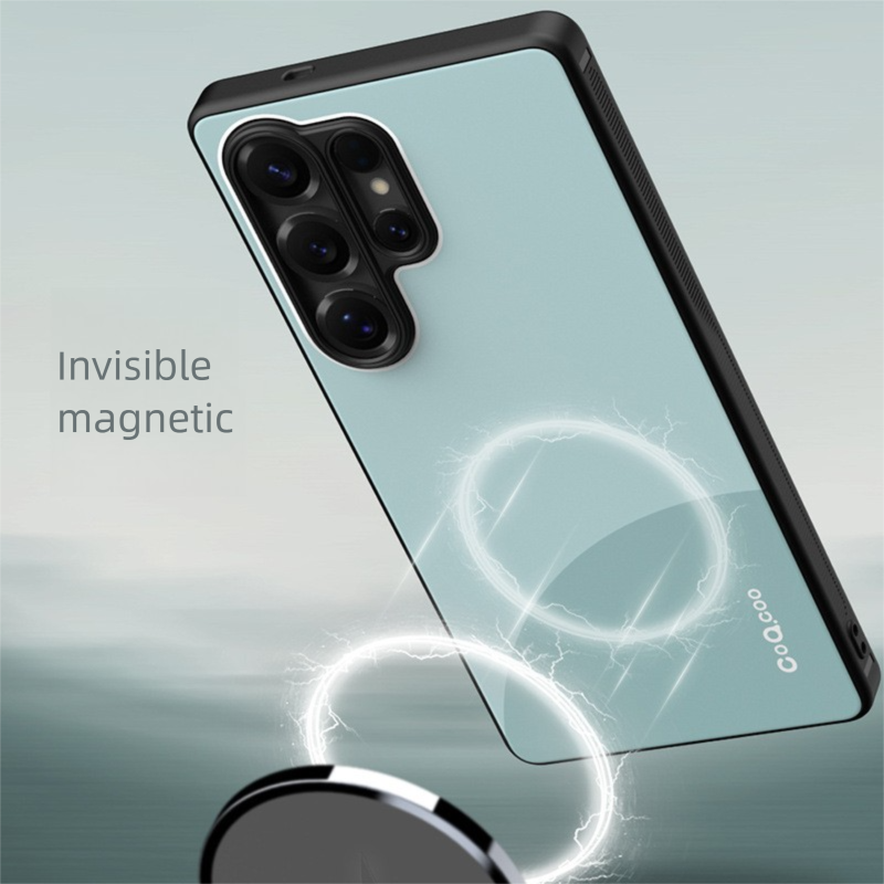 Compatible With Samsung S25 Ultra Phone Skin Feel Color-Block Simple Anti-Drop Matte Full Coverage Magnetic Case For Men_voghion.com